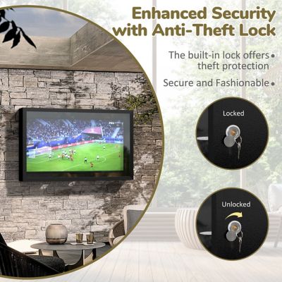 Image showing 5 th Veikous 43 in. W Metal Outdoor TV Enclosure Cabinet, Patio TV Furniture Cover with Lock and TV Mount