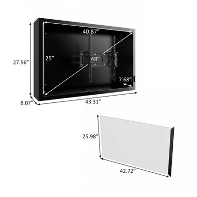 Image showing 7 th Veikous 43 in. W Metal Outdoor TV Enclosure Cabinet, Patio TV Furniture Cover with Lock and TV Mount
