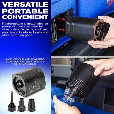 Image showing 6 th Pittman Outdoors Bronco 2 pc. Air Mattress with Built-in Rechargeable Air Pump