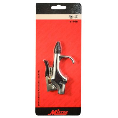 Image showing 7 th Milton 1/4 in. NPT Lever Hook Blow Gun with Rubber Tip and Safety Air Nozzle