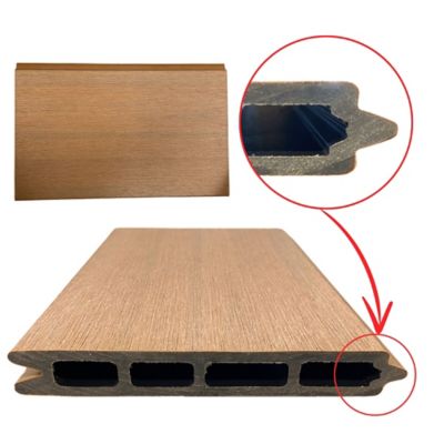 Image showing  6 ft. Valla Capped Composite Privacy Fence Panel, Teak, 400003106B