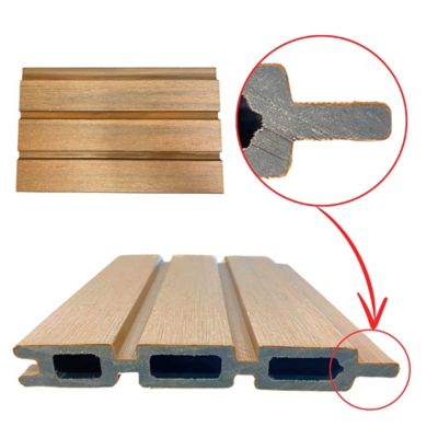 Image showing  6 ft. Riviera Capped Composite Privacy Fence Panel, Teak, 400004106