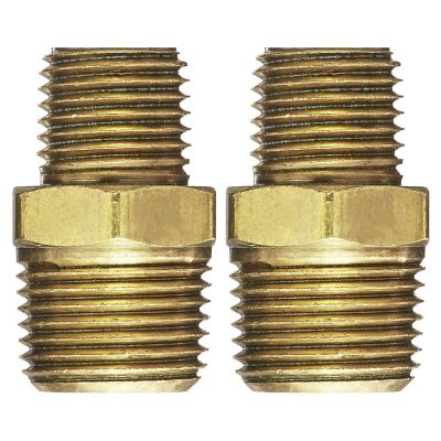 Image showing  1/4 in. MNPT x 3/8 in. MNPT Hex Nipple Hose Fitting, 2 pc.