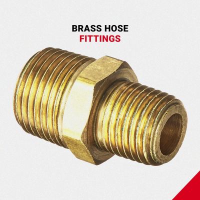 Image showing  1/4 in. MNPT x 3/8 in. MNPT Hex Nipple Hose Fitting, 2 pc.