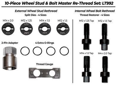 Image showing  Master Wheel Stud and Bolt Re-Thread Kit, 10 pc.