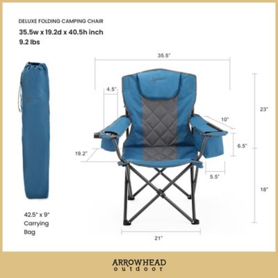 Image showing 6 th Arrowhead Outdoor Portable Folding Camping Quad Chair with 6-Can Armrest Cooler