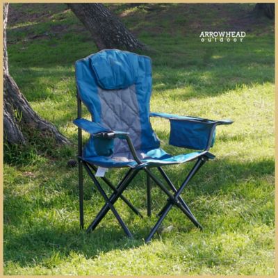 Image showing 7 th Arrowhead Outdoor Portable Folding Camping Quad Chair with 6-Can Armrest Cooler