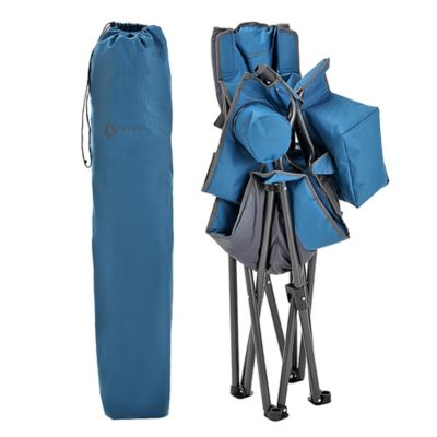 Image showing 8 th Arrowhead Outdoor Portable Folding Camping Quad Chair with 6-Can Armrest Cooler