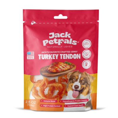 Jack PetPals Favorite Crafted Jerky Turkey Tendon Dog Treats, 2.5 oz.