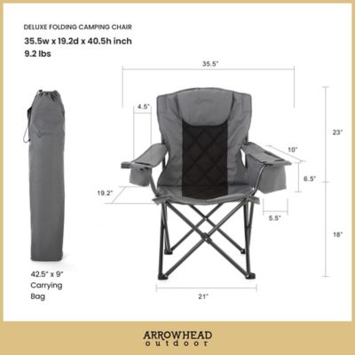 Image showing 5 th Arrowhead Outdoor Portable Folding Camping Quad Chair with 6-Can Armrest Cooler