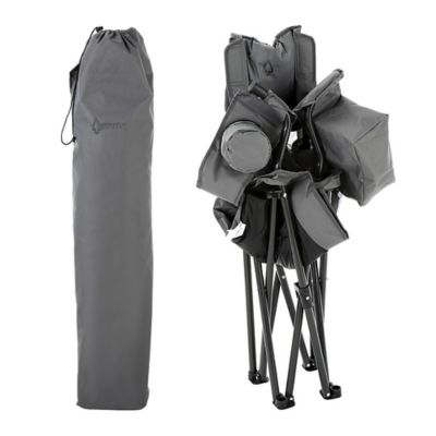 Image showing 7 th Arrowhead Outdoor Portable Folding Camping Quad Chair with 6-Can Armrest Cooler