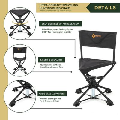 Image showing  360 Degree-Swiveling Compact Hunting Blind and Fishing Chair Stool Seat