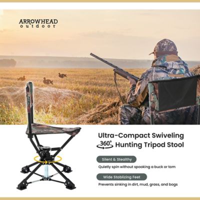 Image showing  360 Degree-Swiveling Compact Hunting Blind and Fishing Chair Stool Seat