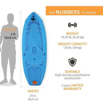 Image showing  6 ft, Shark 60 Youth Kayak, Paddle Included
