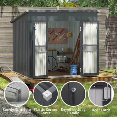 Image showing  8 ft. x 7 ft. Metal Shed with Durable Door