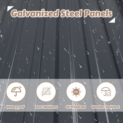 Image showing 6 th Veikous 8 ft. x 7 ft. Metal Shed with Durable Door