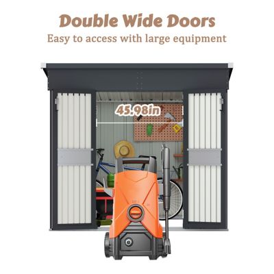 Image showing 8 th Veikous 8 ft. x 7 ft. Metal Shed with Durable Door