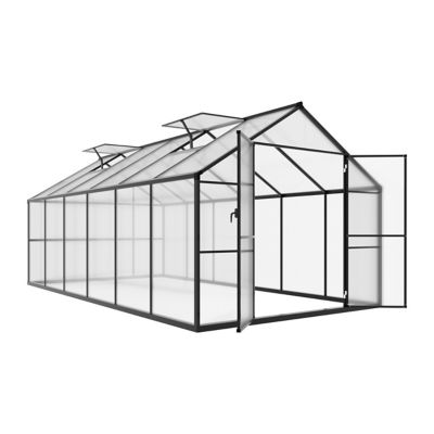 Image showing  8 W x 12 D ft. Polycarbonate Greenhouse for Outdoor Green House Kit with Adjustable Roof Vents