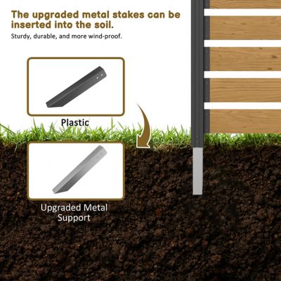 Image showing  60 in. x 35.43 in. Outdoor Privacy Screen Fence Panel, 1-Panel, Natural