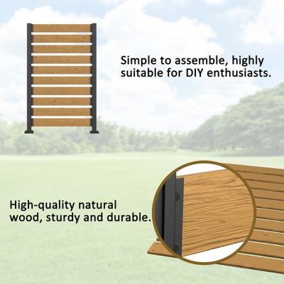 Image showing 7 th Veikous 60 in. x 35.43 in. Outdoor Privacy Screen Fence Panel, 1-Panel, Natural