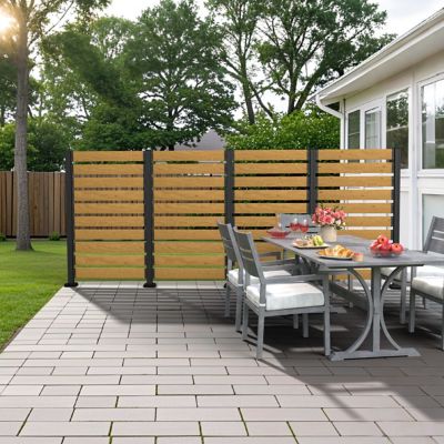 Image showing 8 th Veikous 60 in. x 35.43 in. Outdoor Privacy Screen Fence Panel, 1-Panel, Natural
