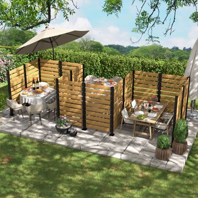 Image showing 9 th Veikous 60 in. x 35.43 in. Outdoor Privacy Screen Fence Panel, 1-Panel, Natural