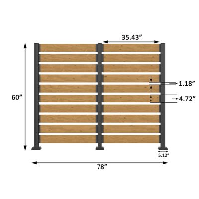 Image showing  Air Conditioner Fence 2-Panel Pool Equipment Enclosure Privacy Screens Fence Panels for Outdoor, Natural