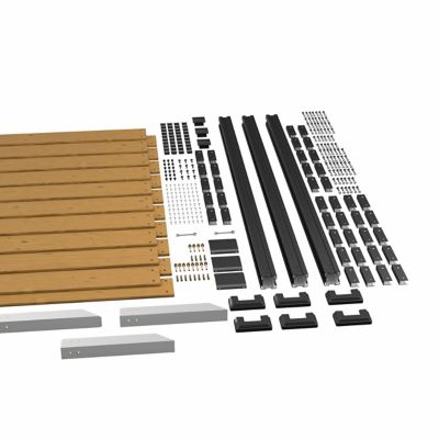 Image showing  Air Conditioner Fence 2-Panel Pool Equipment Enclosure Privacy Screens Fence Panels for Outdoor, Natural