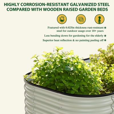 Image showing  6 x 3 x 2ft. Galvanized Raised Garden Bed 9-in-1 Planter Box for Outdoor, Light Green