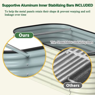 Image showing  6 x 3 x 2ft. Galvanized Raised Garden Bed 9-in-1 Planter Box for Outdoor, Light Green