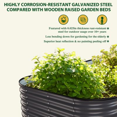 Image showing  9-in-1 Planter Box Outdoor Galvanized Steel Raised Garden Bed, 8 ft. x 4 ft. x 2 ft., Gray