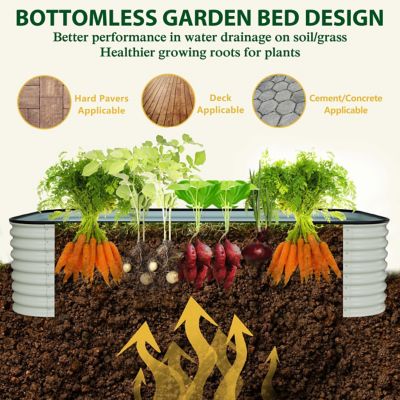 Image showing  8 x 4 x 2ft. Galvanized Steel Raised Garden Bed Planter Box Outdoor, Light Green