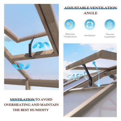 Image showing  8 x 14ft. Wood Garden Plant Greenhouse, Outdoor, Multi-Layer Polycarbonate Panels