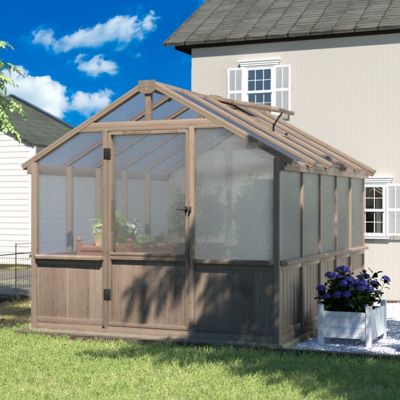 Image showing  8 x 10ft. Wooden Greenhouse, Outdoor, Polycarbonate Panel
