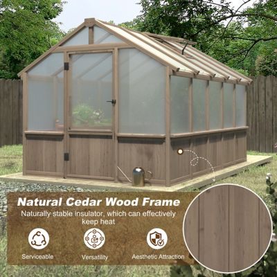 Image showing  8 x 10ft. Wooden Greenhouse, Outdoor, Polycarbonate Panel