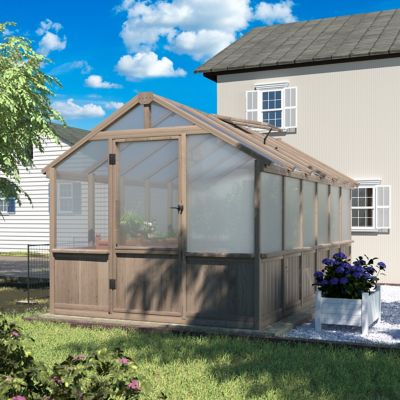 Image showing  8 x 12ft. Wooden Greenhouse, Outdoor, Polycarbonate Panel