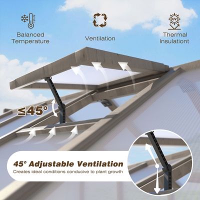 Image showing 5 th Veikous 8 x 12ft. Wooden Greenhouse, Outdoor, Polycarbonate Panel