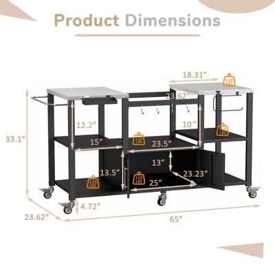 Image showing  Outdoor Grill Cart, Black