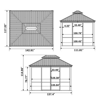 Image showing  All Season Permanent Wall-Mounted Solarium Sunroom, Lean to Gazebo, Outdoor