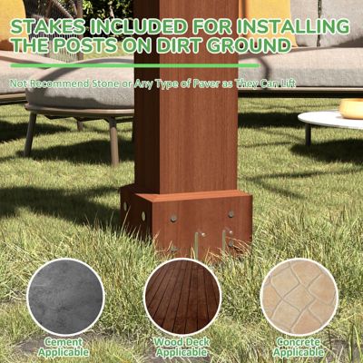 Image showing  24 x 12ft. Outdoor Cedar Wood Patio Pergola Shade Structure for Garden