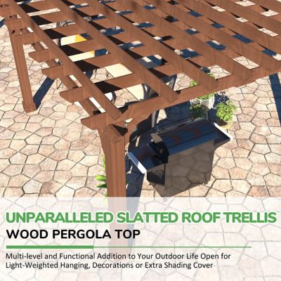 Image showing  24 x 12ft. Outdoor Cedar Wood Patio Pergola Shade Structure for Garden