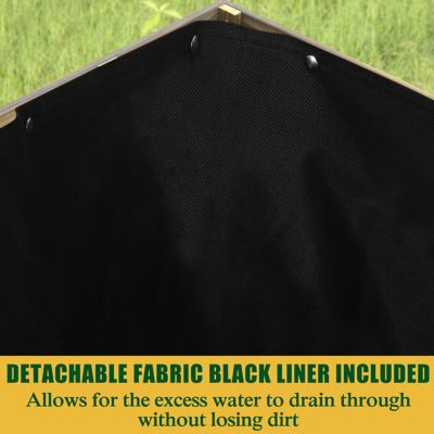 Image showing  Oversized Wooden Raised Garden Bed with Liner, 71 x 31 x 29in., Brown