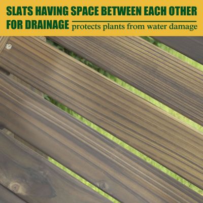 Image showing  Oversized Wooden Raised Garden Bed with Liner, 71 x 31 x 29in., Brown