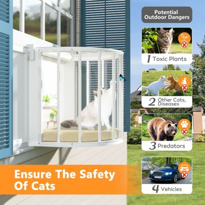 Image showing  Cat Litter Box Enclosure for Self-Cleaning Litter Boxes, Cat Washroom, Natural