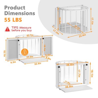 Image showing  Cat Litter Box Enclosure for Self-Cleaning Litter Boxes, Cat Washroom, Natural
