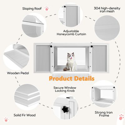 Image showing  Cat Window Box, Catio Outdoor Cat Enclosure Window with Transparent Top