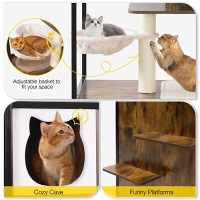 Image showing  Wooden Cat Litter Box Enclosure and Metal Frame Cat House