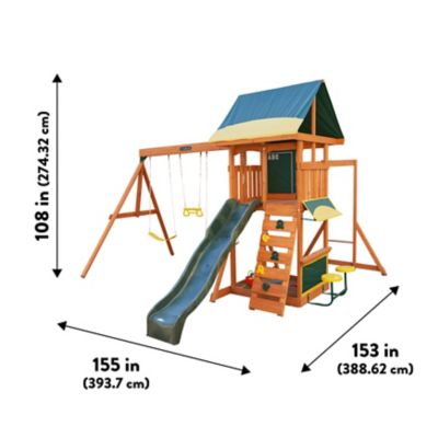 Image showing 9 th KidKraft Brightside Wooden Swing Set/Playset