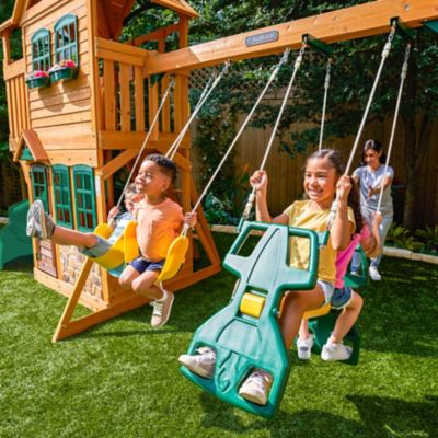 Image showing 6 th KidKraft Buffalo Crossing Swing Set