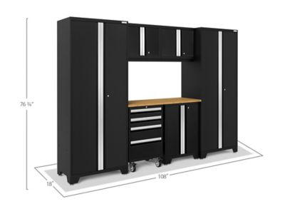 Image showing  Bold Series 7 pc. Cabinet Set with Tool, Base, Wall Cabinets and 30 in. Lockers, 63054